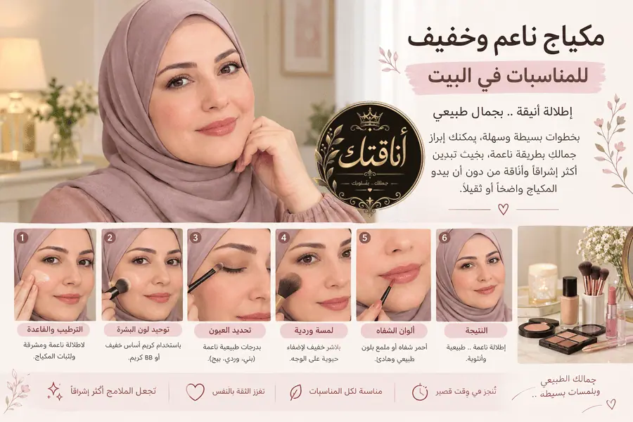 كيف أعمل مكياج ناعم للمناسبات وخفيف بنفسي؟ إطلالة أنيقة خطوة بخطوة وكأنه جمالكِ طبيعي