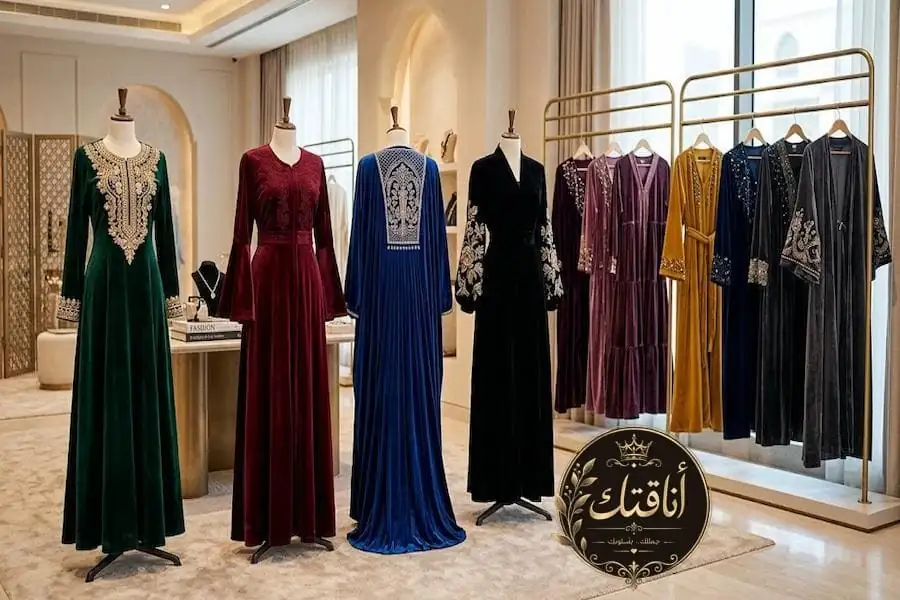 عبايات مخمل: دليلكِ لاختيار أفخم التصاميم والألوان وتنسيقها بإطلالة خليجية راقية